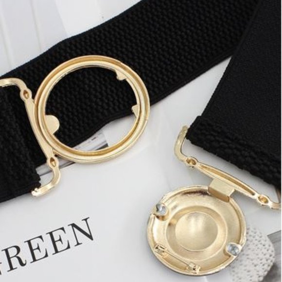 Waist Circle belt Gold/Black - Picture 3 of 8